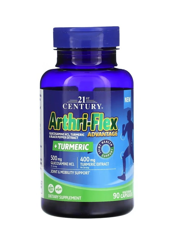21st Century كبسولات Arthri-Flex Advantage Plus Turmeric النباتية - 90 كبسولة - Image 2