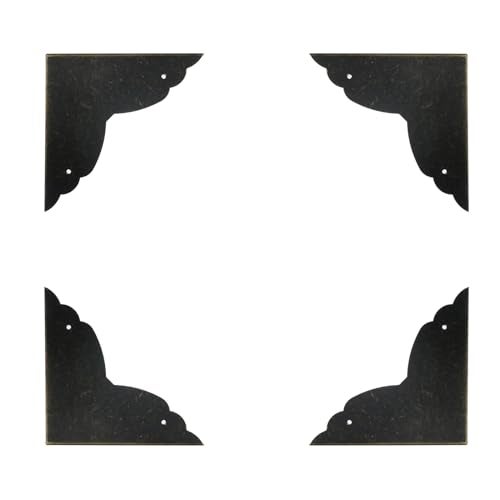 Mcredy Corner Protectors for Furniture,4 Pack Table Corner Protectors Metal Bronze Box Corners Decorative 2.8x2.8x1.2(LxWxH),Side Length 2.8" - Image 5