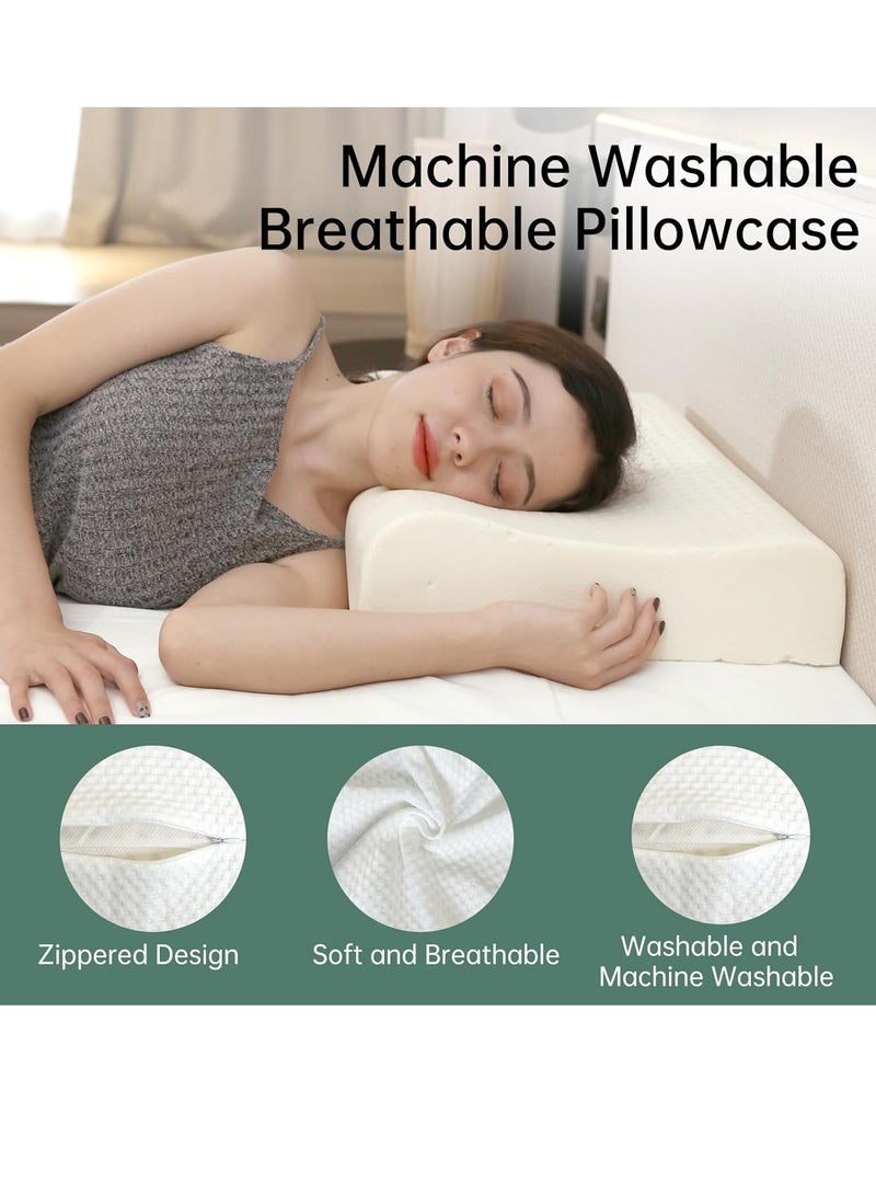 إسكدنيا وسادة أطفال من اللاتكس الطبيعي، وسادة لاتكس ناعمة مع غلاف وسادة مريح، وسادة عنق لاتكس عديمة الرائحة مصممة للمستخدمين الذين ينامون على الجانب والظهر والمعدة - Image 5