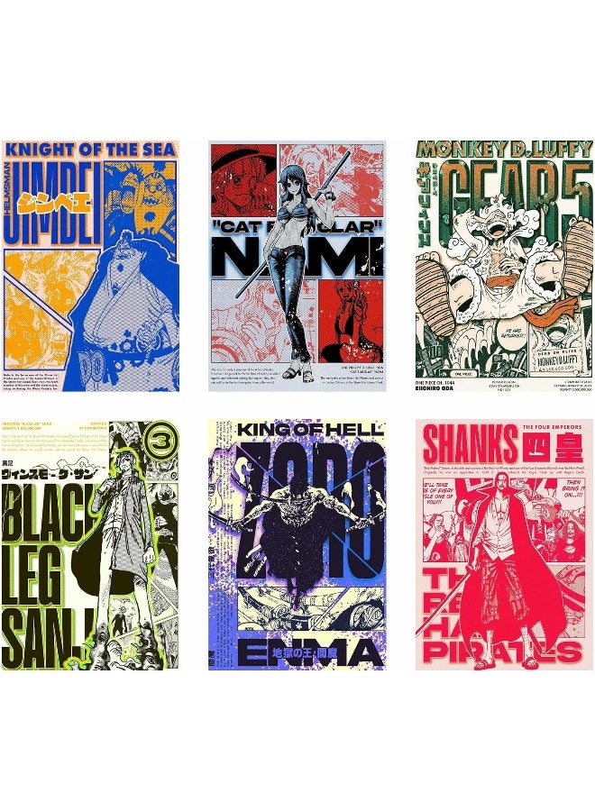CodersParadise Pack of 6 - One Piece Anime Wall Posters 8x12 inch (A4 Size) - Image 1