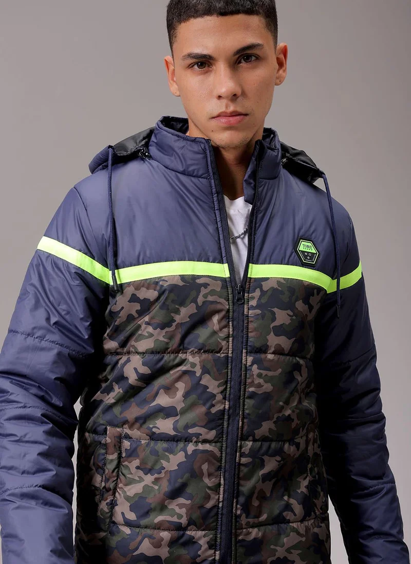 ذا انديان كراج كو Men Slim Fit Camouflage Puffer Jackets