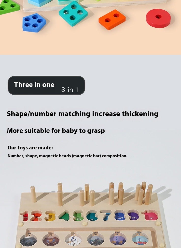 Quantity color classification teaching aids, Magnetic Color and Number Maze, Wooden Magnet Maze Color And Number Shape Sorter, Cognitive 3D Puzzles Board, Game Kids, Montessori Educational Toys, Educational Toys (Numbers, colors, shapes) - Image 4