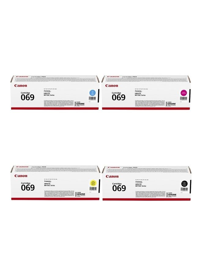 كانون خرطوشة حبر 069Y و069M و069C و069BK - 4 ألوان متوافقة مع الطابعات MF753Cdw وMF751Cdw وLBP674Cdw - Image 1