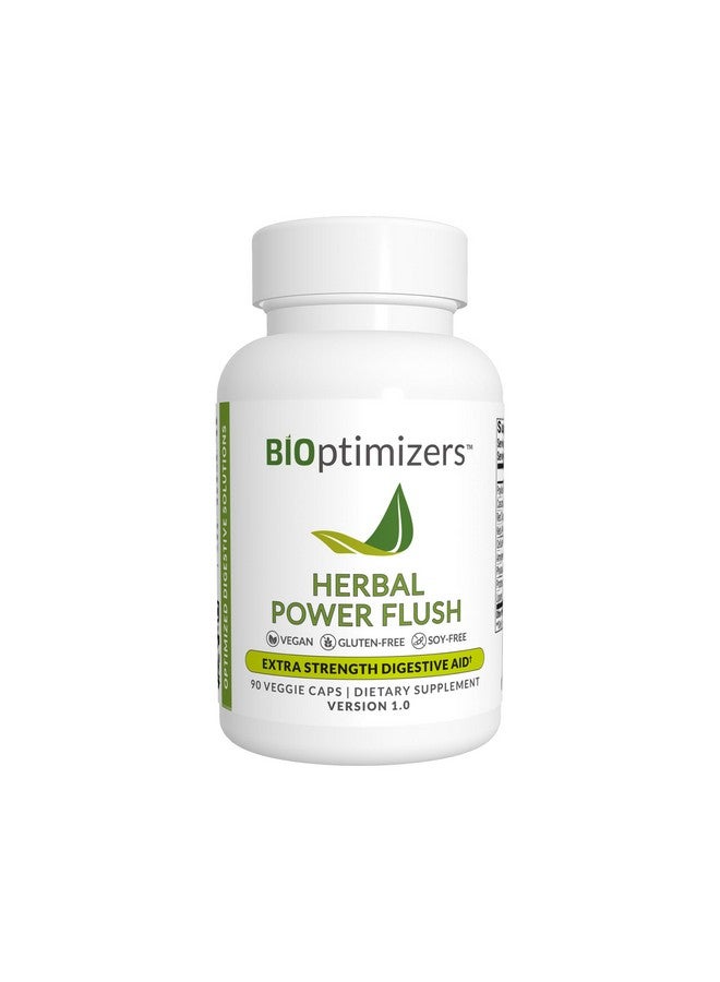 BIOptimizers Herbal Power Flush - Extra Strength Digestive Cleanse - Eliminate Toxins Improve Bowel Digestion - Bloating Discomfort Relief for Adults - 90 Capsules - Image 1