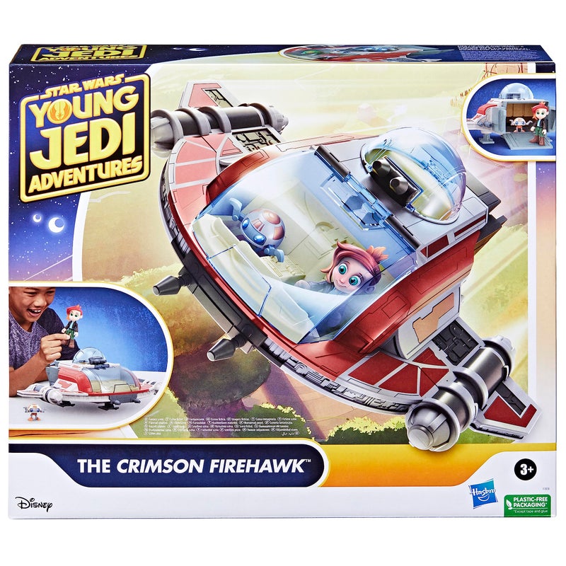 Star Wars: Young Jedi Adventures The Crimson Firehawk, 17-Inch Ship with 2 Action Figures, Toys, Preschool Toys for 3 Year Old Boys & Girls - Image 2