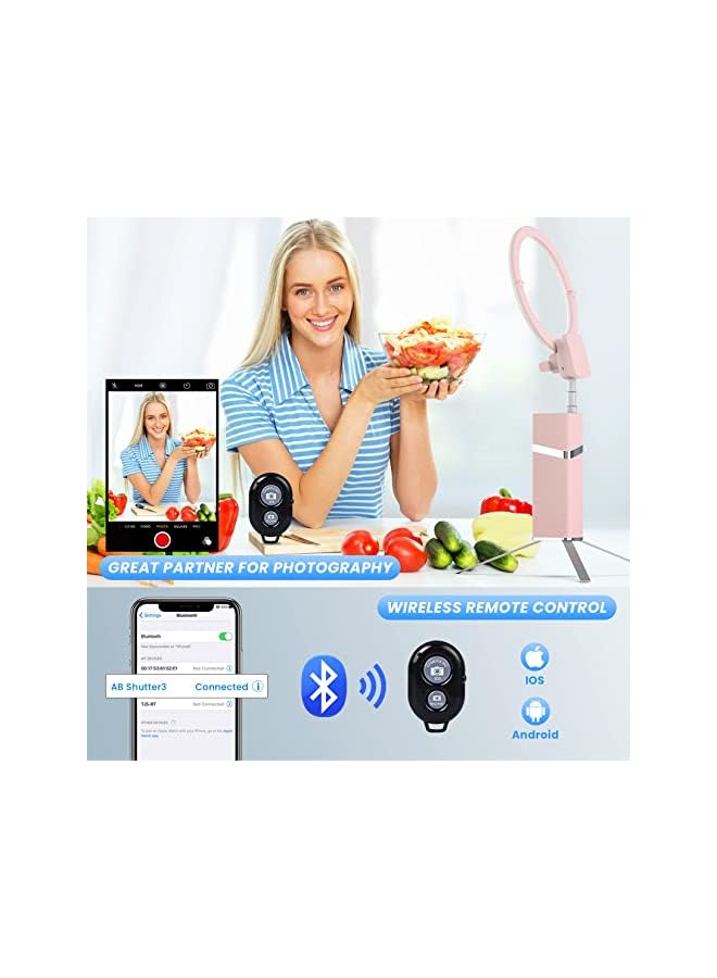 Excefore Travel Ring Light With Stand 10” Rechargeable Cordless Ring Light 4000Mah Battery 79” Foldable Selfie Tripod Stand Portable Ring Light For Phone Selfie Live Stream Video - Image 2