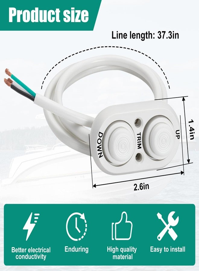 IHOUMEX Tilt Trim Switch for Boat Outboard Motor Up Down Control Trim Switch with IP67 Waterproof for Marine Boat Yacht Ships 12V DC, White - Image 5