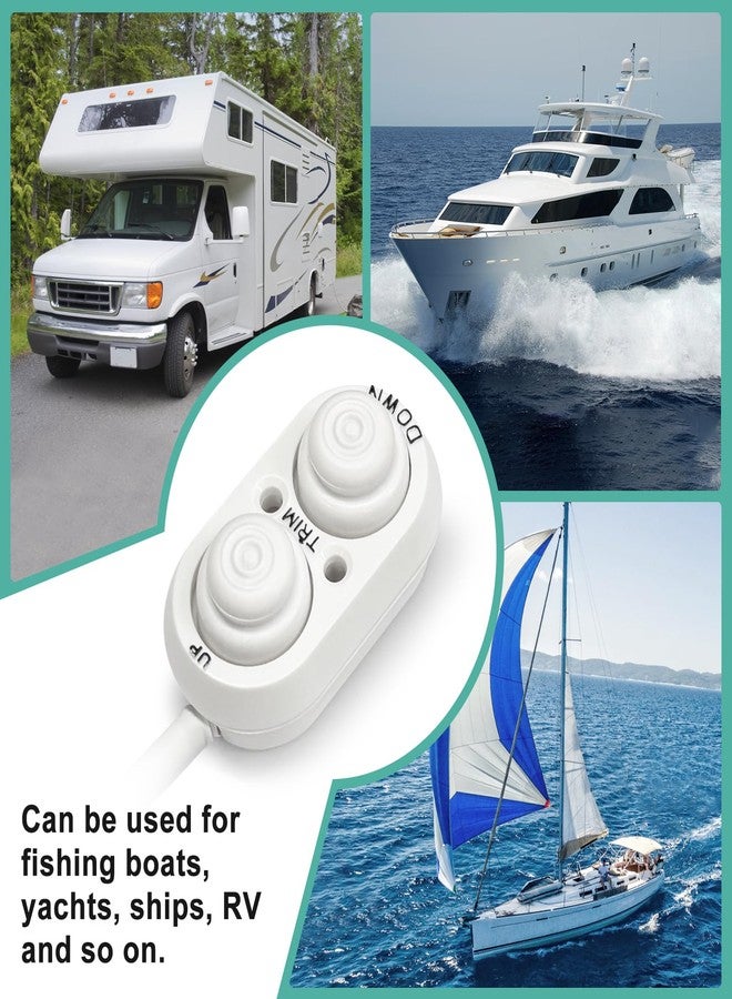 IHOUMEX Tilt Trim Switch for Boat Outboard Motor Up Down Control Trim Switch with IP67 Waterproof for Marine Boat Yacht Ships 12V DC, White - Image 3