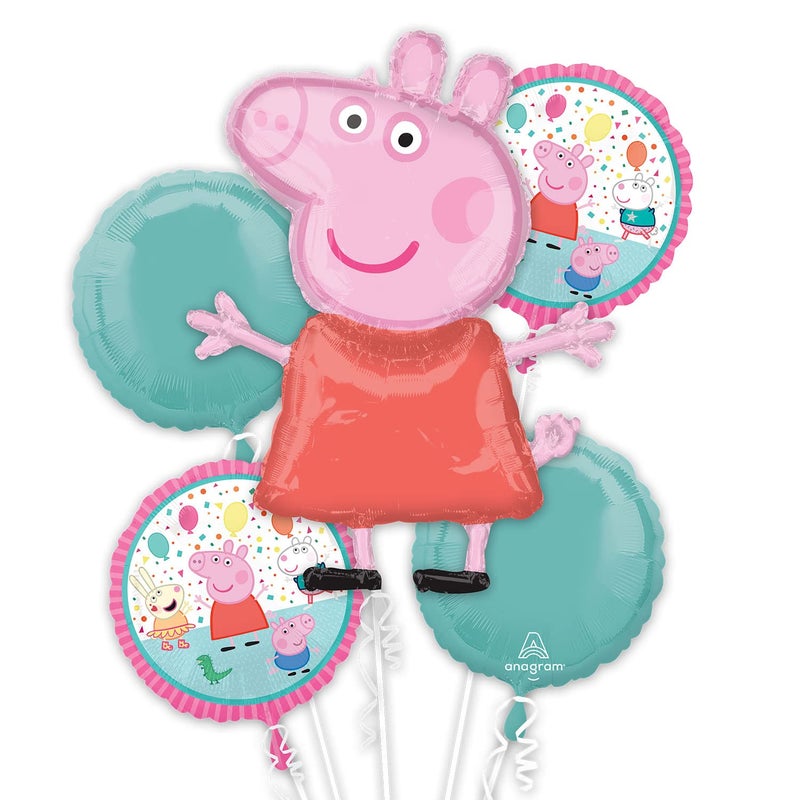 Amscan Anagram 4154101 Peppa Pig Bouquet Party Balloon Bouquet, 0, Multicolor, Pack of 1 - Image 3