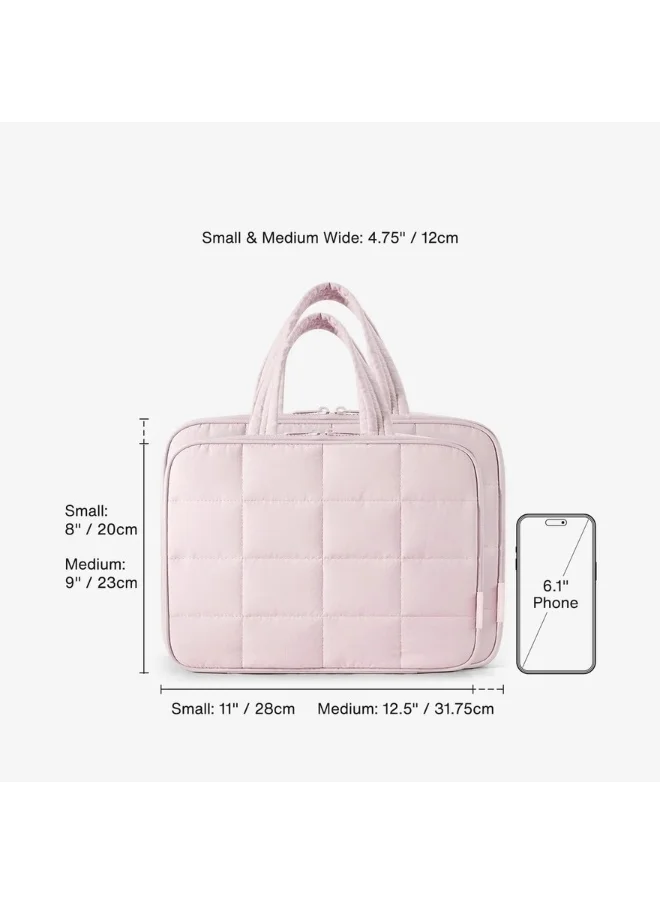 BAGSMART BAGSMART Light Pink Spacesaver ExploreEase Puffy Multi-Functional Toiletry Bag