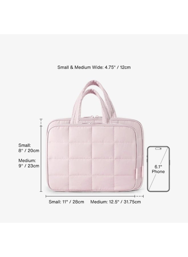 باج سمارت حقيبة أدوات زينة منتفخة متعددة الوظائف من باجز مارت بلون وردي فاتح - Image 1