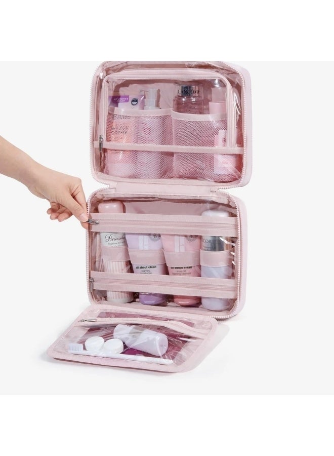 باج سمارت حقيبة أدوات زينة منتفخة متعددة الوظائف من باجز مارت بلون وردي فاتح - Image 4