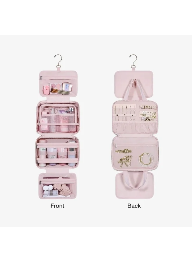 باج سمارت BAGSMART Light Pink Spacesaver ExploreEase Puffy Multi-Functional Toiletry Bag