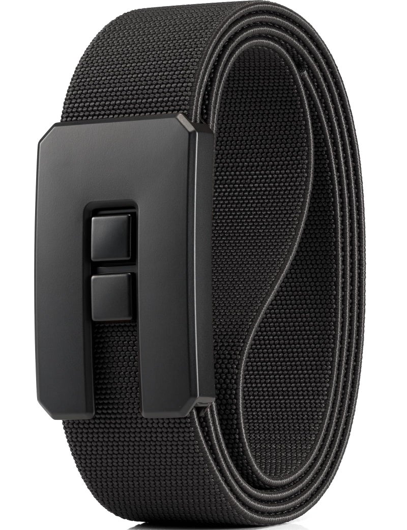 GEIT Stretch Nylon Belts for Men, 1.5" Casual Work Golf Invisible Elastic Web Belt with Adjustable Quick Release Buckle - Image 1