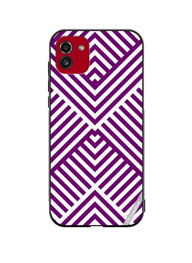 VR CREATIVE Protective Case Cover For Samsung Galaxy A03 Strips Design Multicolour - Image 1