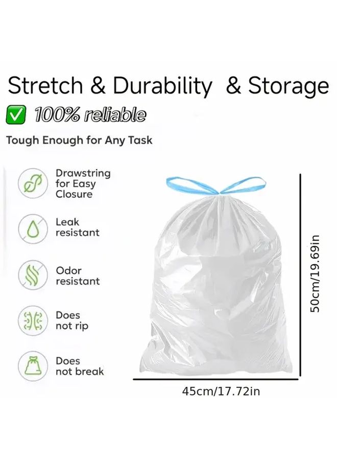 Heavy Duty Leakproof Odorproof Trash Bags with Drawstring Closure Extra Thick Tear Resistant 300 Count Large 15 Gallon 60 Liter Bags for Home Office Pet Waste Commercial Use Compatible with Standard Trash Cans - Image 2