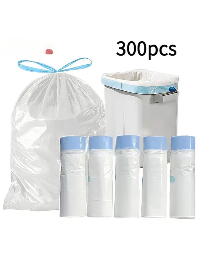 Heavy Duty Leakproof Odorproof Trash Bags with Drawstring Closure Extra Thick Tear Resistant 300 Count Large 15 Gallon 60 Liter Bags for Home Office Pet Waste Commercial Use Compatible with Standard Trash Cans - Image 1