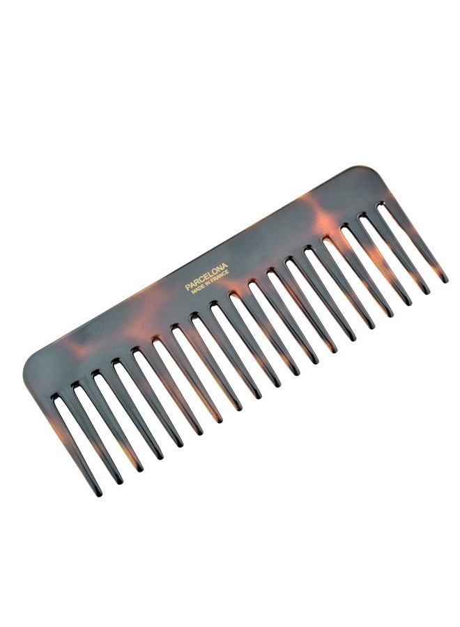 Parcelona French Wide Detangle Tortoise Shell Brown Large 6 1/4 Celluloid No Static Salon Rounded Teeth Professional Volume Rake Hair Combs For Women And Girls Made In France - Image 1