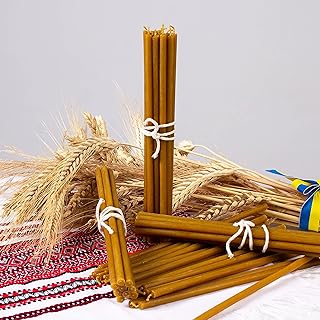 BIOL 100% Beeswax Taper Candles 7.1x0.24Ã¢â‚¬Â (50-Pack) - Beeswax Tapered Candles with Natural Honey Scent and Cotton - Image 1