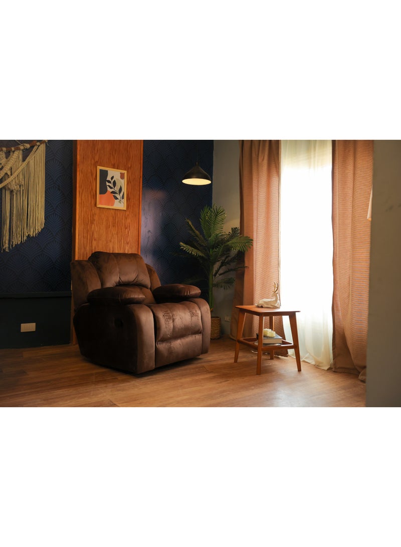 فرنتشر فاكتوري كرسي ريكلاينر روكا  3 حركة خشب بولي وود وزان احمر (بني)  90x100x100 cm 