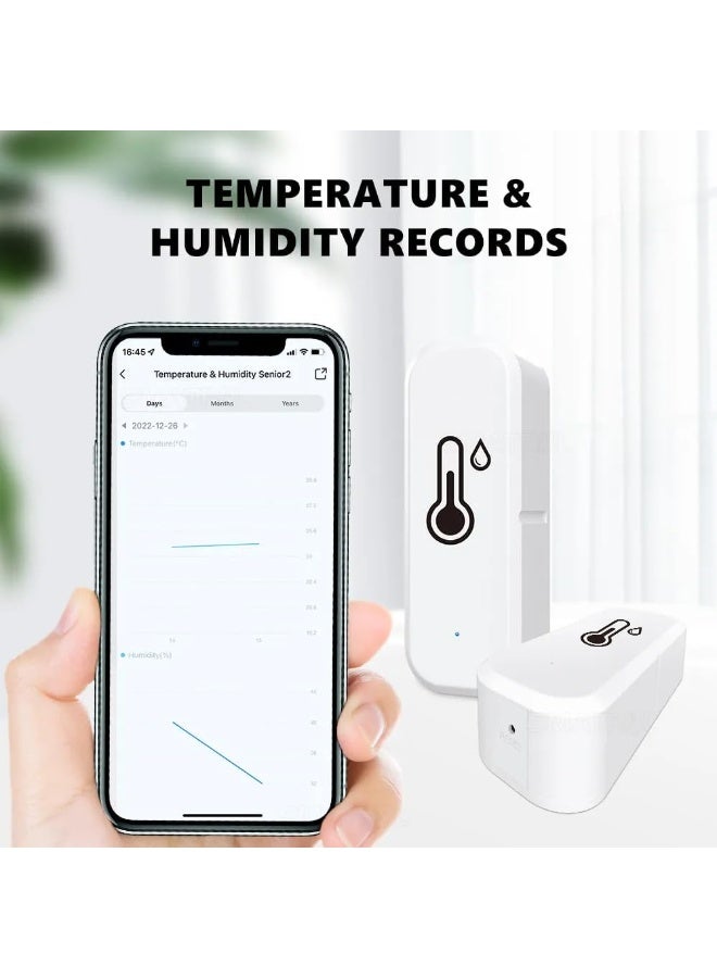 لوميف مستشعر ذكي لدرجة الحرارة والرطوبة، واي فاي، مراقبة عن بعد، تنبيهات التطبيق، يعمل مع اليكسا وجوجل هوم - Image 5