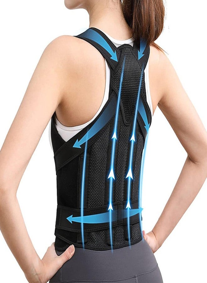 BODVITALS Back Brace Posture Corrector | Adjustable Back Corrector and Lightweight | Back Posture Brace Lumbar Support Shoulder, Lower Upper Back | Full Back Brace Supporter for Women and Men (Black, L) - Image 1