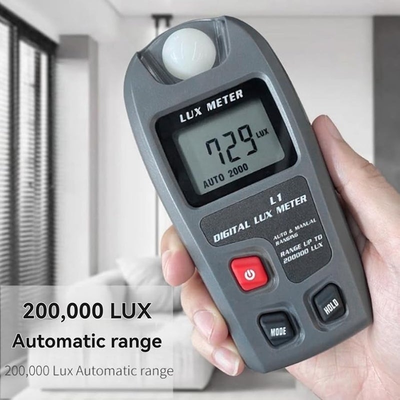 مقياس الضوء الرقمي لوكس جهاز اختبار إيقاف تلقائي دقة عالية قياس لومن السطوع - Image 3