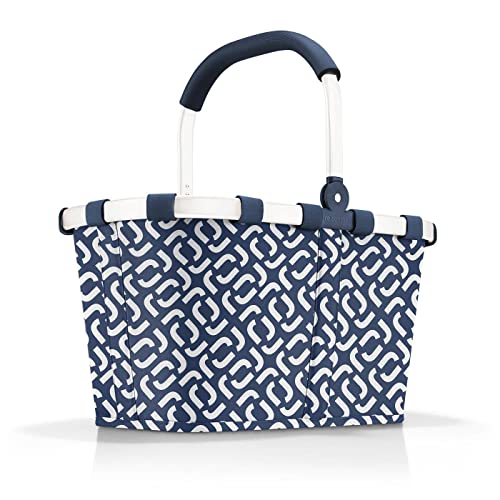 reisenthel carrybag signature navy- Sturdy shopping basket with plenty of storage space and practical inner pocket - Elegant and water-repellent design - Image 1
