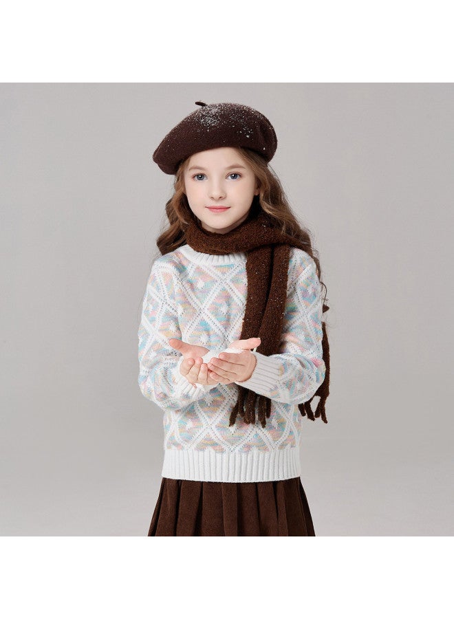 DEESHA Colorful Gradient Diamond Jacquard Sweater】loose Knit Pullover For Girls, Autumn And Winter Wear For Medium To Large Children - Image 2