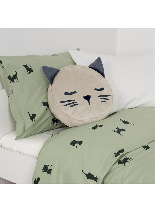 Green Tiger Cushion with pocket, beige, 32x8 cm - Image 3