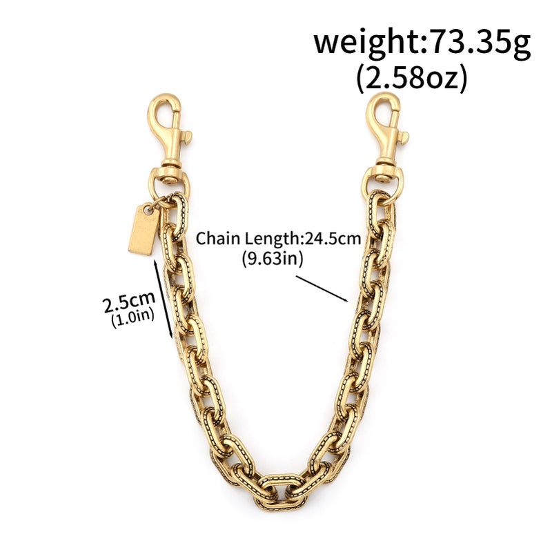 Disengor Bag Charms Extender Chain for Handbags - Purse Charm Wallet Pants Chain - Vintage Keychian Accessories Gift(Golden) - Image 2
