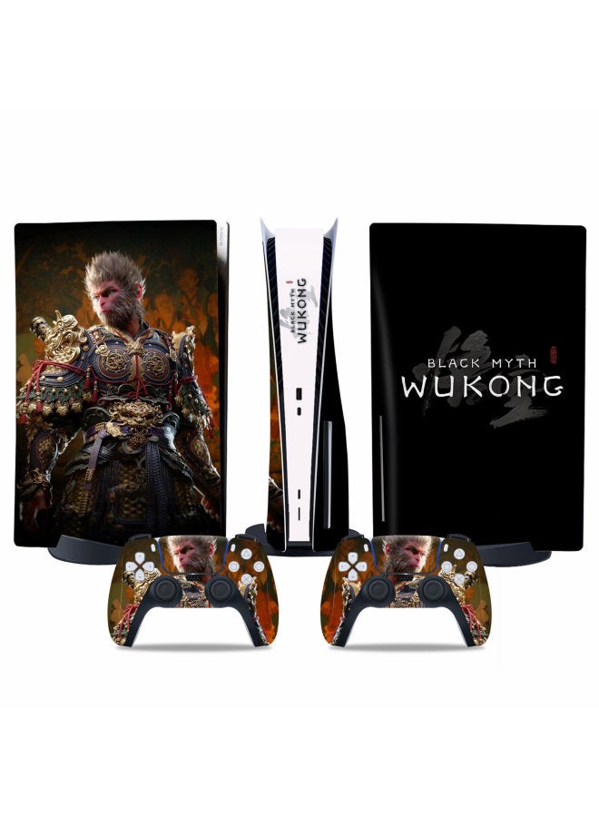 PS5 Game Machine Sticker Black Myth Wukong Color Film Protective Film Optical Drive Digital Handle Color Sticker-Color:TN—DiskPS5—6022 - Image 1