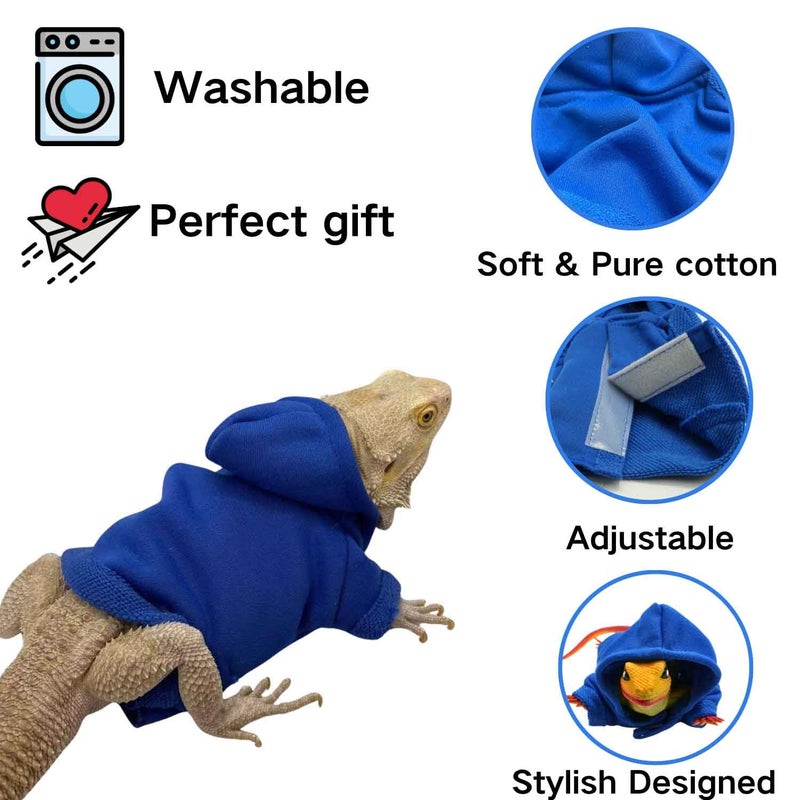 TTMIMIK Bearded Dragons Hoodie - Handmade Adjustable Reptile Jacket Shirt for Skin Protection Small Animal Costume Apparel for Lizard Bearded Dragon Guinea Pig Ferret - Image 4