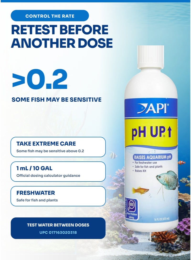 API pH Up 16 oz, Aquarium pH Adjuster, Water Conditioner Treatment for Fish Tank, Increases Alkaline Levels, for Fresh Water, Salt Water, Aquarium - Image 1