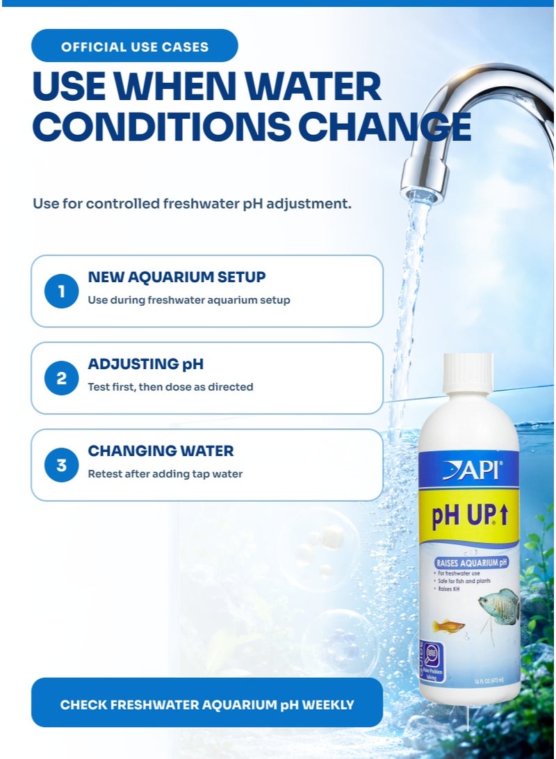 API pH Up 16 oz, Aquarium pH Adjuster, Water Conditioner Treatment for Fish Tank, Increases Alkaline Levels, for Fresh Water, Salt Water, Aquarium - Image 3