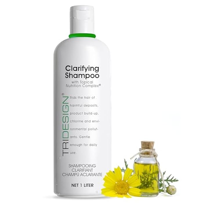 TRIDESIGN Clarifying Shampoo – Designed to Removes Build Up for All Hair Types – Clarifying Shampoo for Curly, Fine, and Color Treated Hair – Purifying for Hard Water and Chlorine – 34 Oz - Image 1
