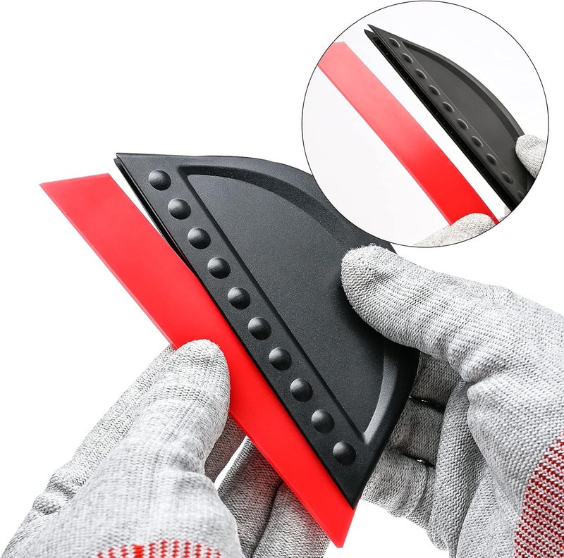 FOSHIO 2 Pack Black Mini Squeegee for Vinyl, Window Tint Car Film Wrap, Sign Making, DIY Crafting, Wallpaper Smoothing Tool, Squeegee for Window Cleaning for Car Windshield, Window, Mirror, Glass Door Good ventilation - Image 3