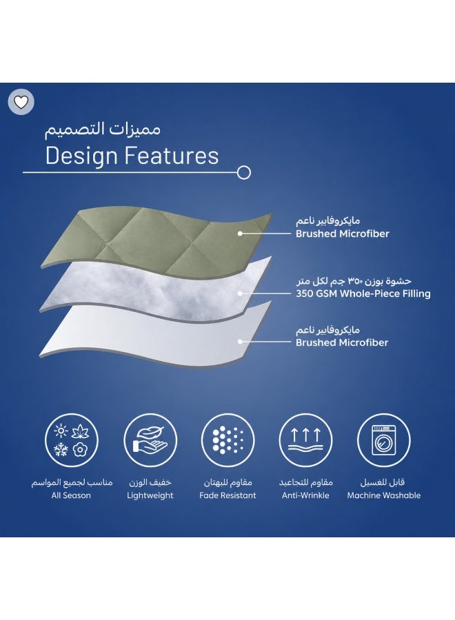 SMART HOME Luxurious 4-Piece Bedding Set with Comfortable Filling – Soft Quilted Duvet Set with Fitted Sheet+Pillowcase+ Pillow Cover – Elegant Modern Bedding Set for Bedrooms and Complete Bed – Duvet Size: 230x170 cm, Fitted Sheet Size: 200x140+30 cm (Color as pictured) - Image 4