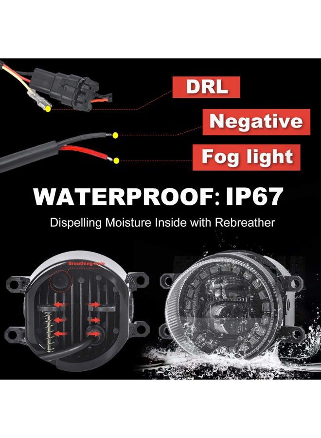 AUDEXEN LED Fog Lights with DRL Compatible with Toyota Camry Highlander Corolla Prius, Passenger and Driver Side Led Fog Lamps Compatible with Lexus GS IS LX RX ES CT - Image 4
