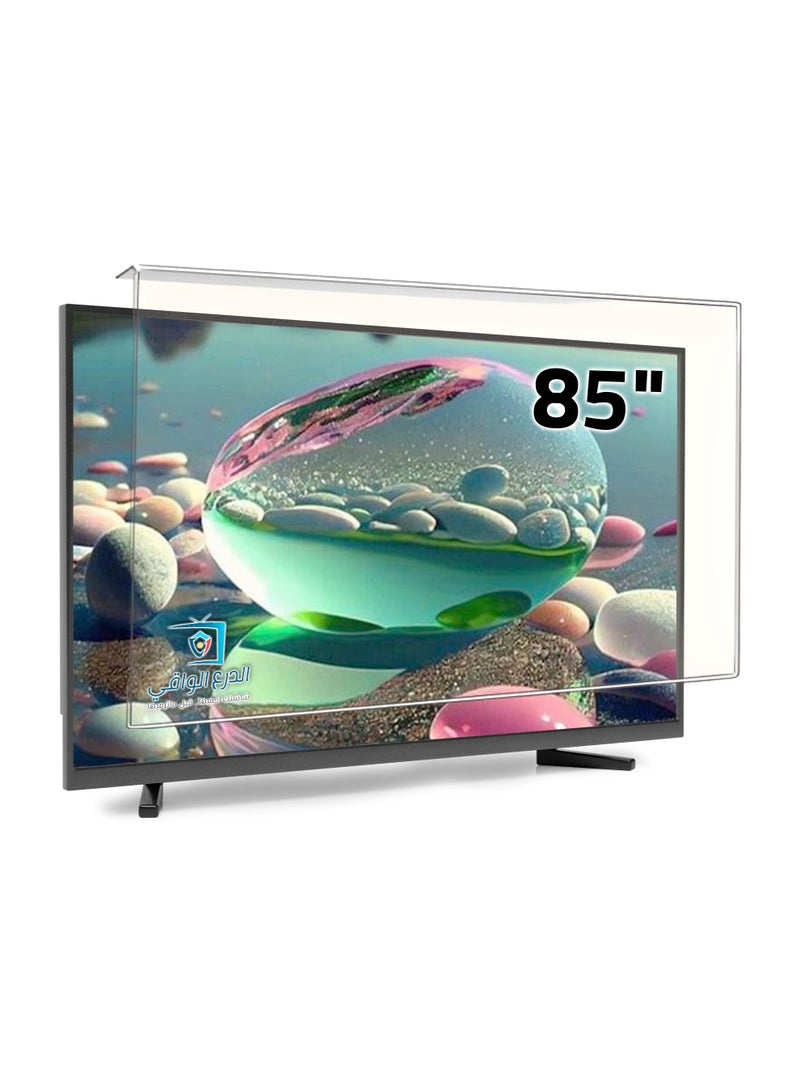 85-inch screen protector, high-quality shatterproof shield, scratch-resistant, eye protection from UV rays, protection against liquids