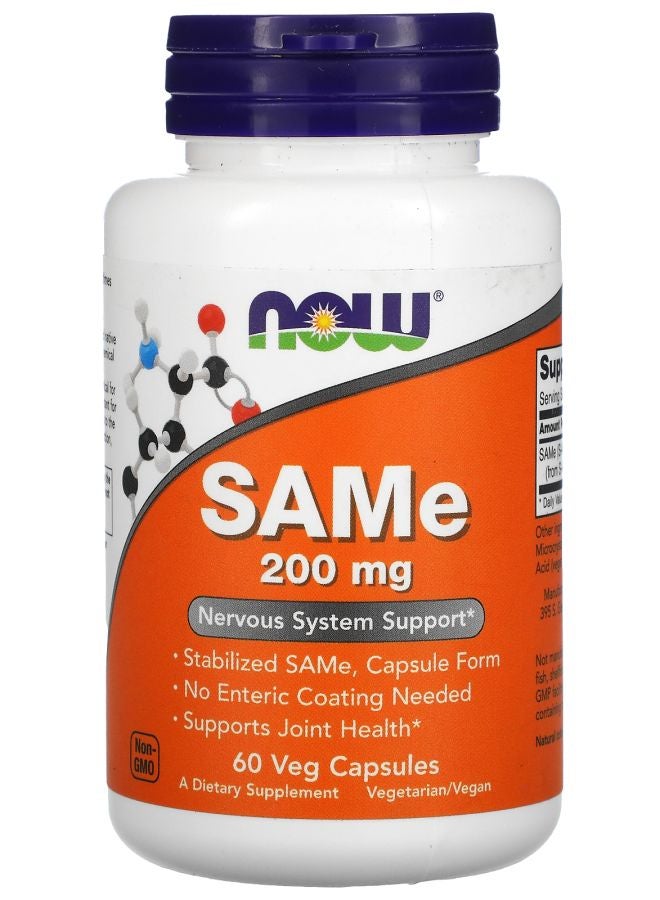 now SAMe (Disulfate Tosylate) 200 mg 60 Veg Capsules