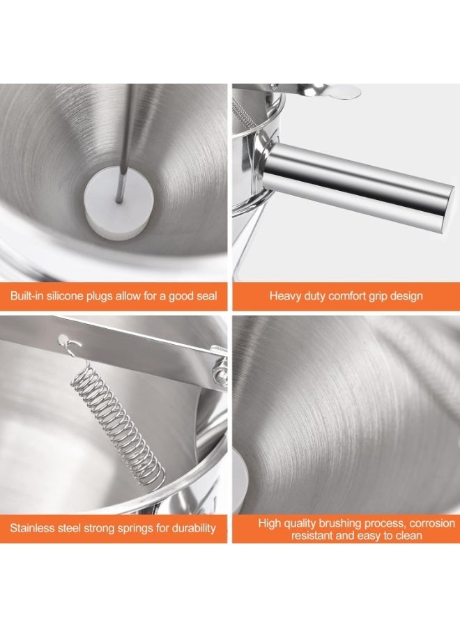 BIGTHREE Batter Dispenser, 1200ml Pancake Batter Dispenser, Funnel Cake Maker, Stainless Steel Funnel Dispenser with Stand Baking Tool, Stand Great for Pancakes, Cupcakes and Baked Goods - Image 3