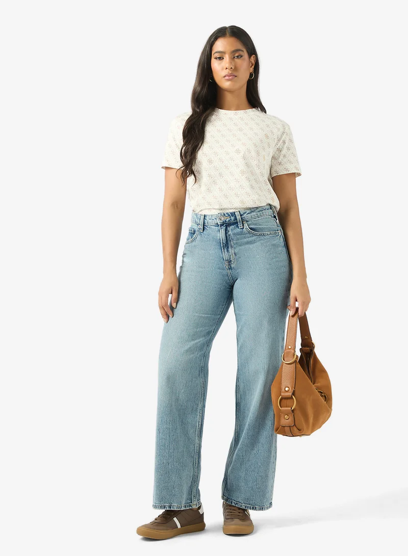 GUESS  4G Rhombus Studs Short Sleeve T-Shirt for Women | Best Price UAE