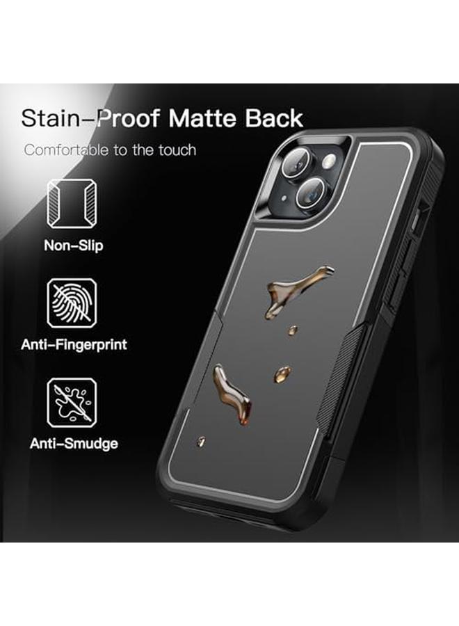 Jetech Case For Iphone 14 Plus 6.7 Inch Heavy Duty Dual Layer Rugged Protection Shockproof Protective Tough Phone Cover With Matte Back Black - Image 5