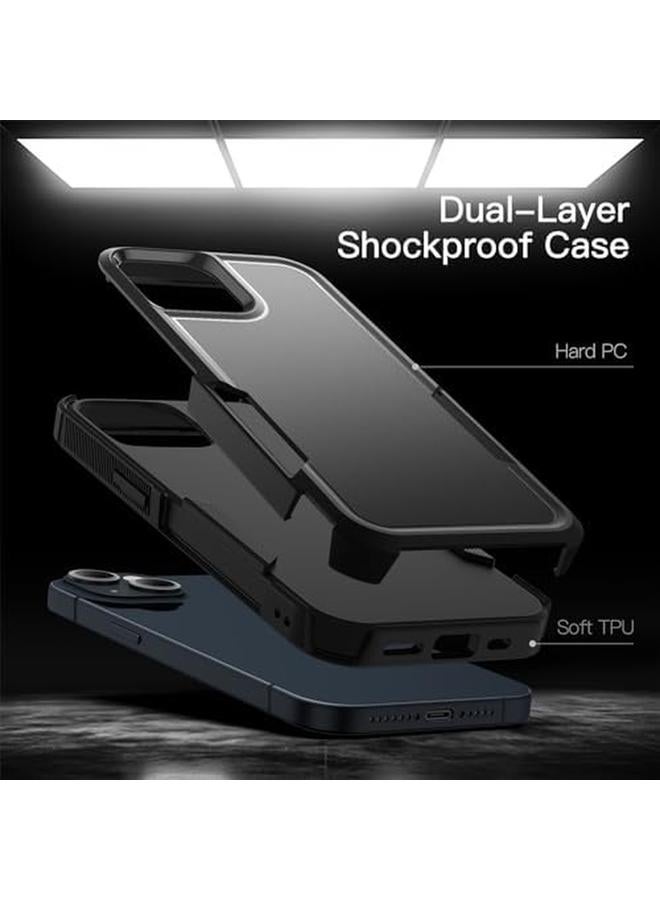 Jetech Case For Iphone 14 Plus 6.7 Inch Heavy Duty Dual Layer Rugged Protection Shockproof Protective Tough Phone Cover With Matte Back Black - Image 3