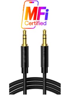 Rock Pow Aux Cable 3.5mm Audio Cable Flexible Braided Male to Male Lead Auxiliary Jack to Jack Headphone Cable for Phone Tablet Speakers Car Stereo Headphones MP3 Player MacBook Pro 2021 1.5M  - Image 1