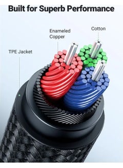 Rock Pow Aux Cable 3.5mm Audio Cable Flexible Braided Male to Male Lead Auxiliary Jack to Jack Headphone Cable for Phone Tablet Speakers Car Stereo Headphones MP3 Player MacBook Pro 2021 1.5M  - Image 5