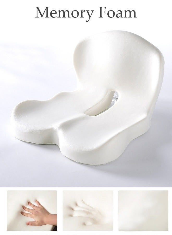 Lumbar Support Pillow Seat Cushion for Office Chair - Pressure Relief, Sciatica & Tailbone Pain Relief, Memory Foam Firm Coccyx Pad - Image 2
