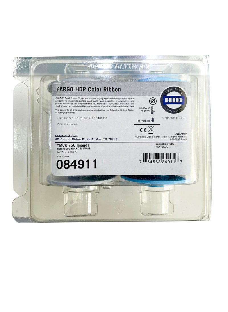 Fargo - Original Fargo YMCK Color Ribbon for Fargo HDP6600 Printer, 750 Images/roll 84911 - Image 1