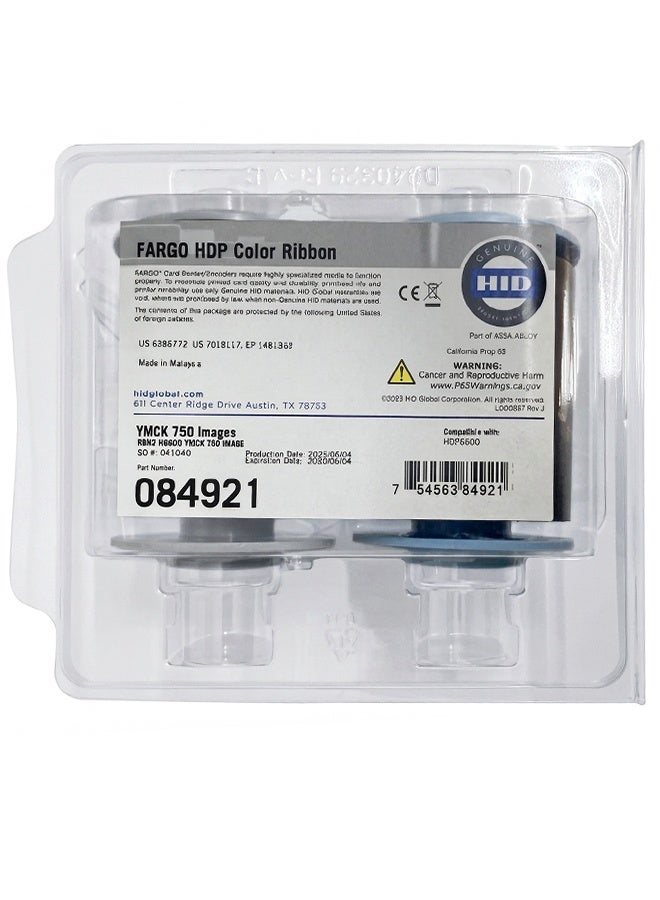 فارجو Original Fargo YMCK Color Ribbon for Fargo HDP6600 Printer, 750 Images/roll 84921 - Image 1